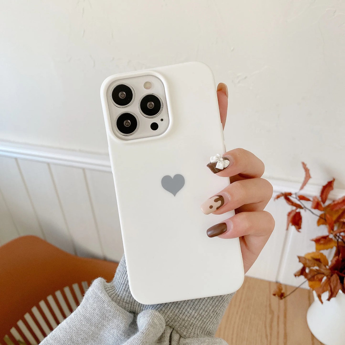 Matte Candy Color Love Heart Silicone TPU Soft Phone Case