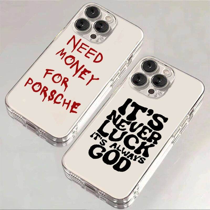 Pink Aesthetic English Letter Phone Case