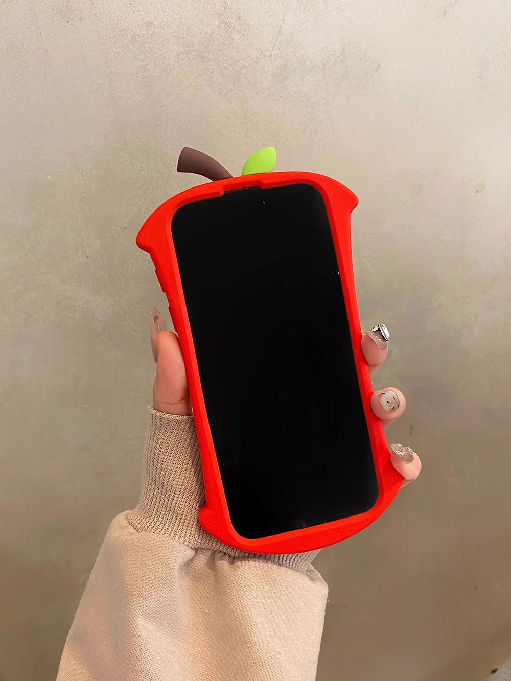 Funny Red Apple Core Cute Silicone Phone Case