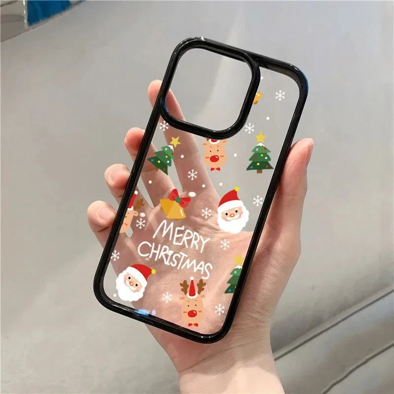 Christmas Tree and Santa Claus Print Phone Case