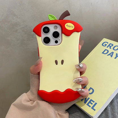 Funny Red Apple Core Cute Silicone Phone Case