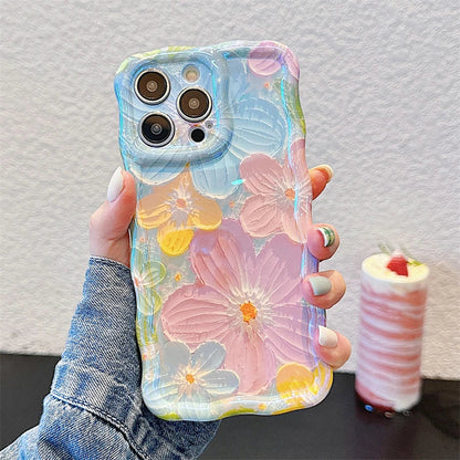 Flowers Glitter Laser iPhone Case