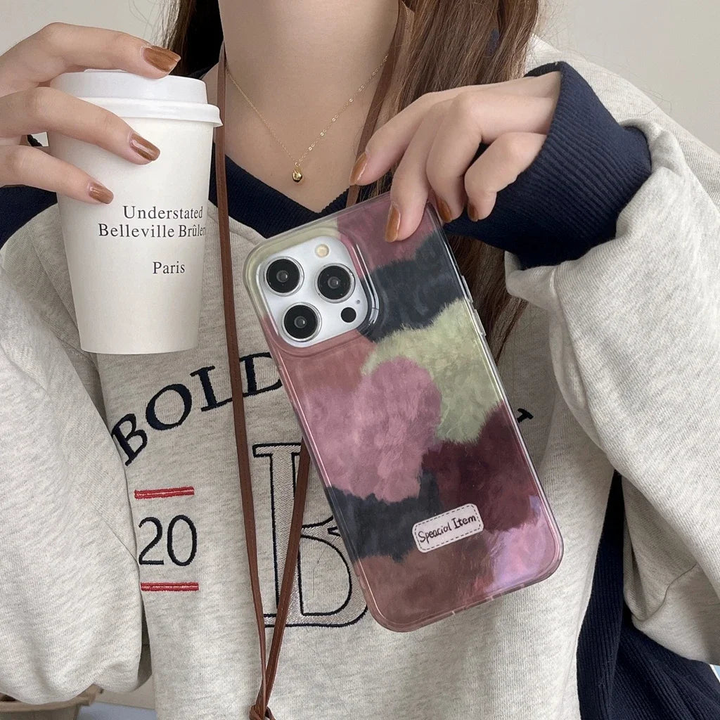 Multiple Color Collision Love Heart Matte Shockproof Protective Phone Case