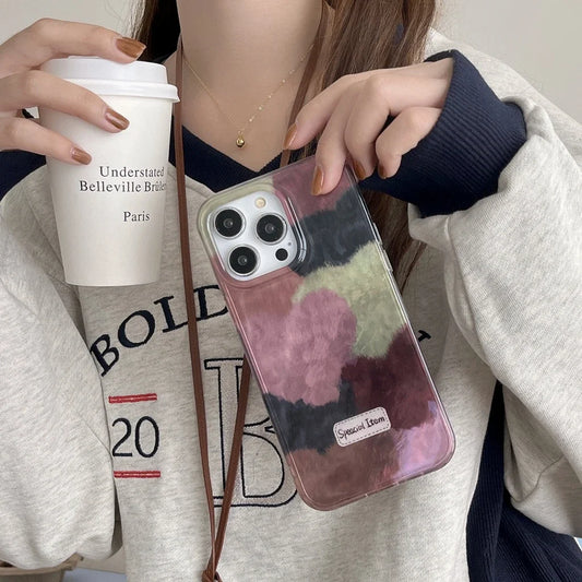 Multiple Color Collision Love Heart Matte Shockproof Protective Phone Case