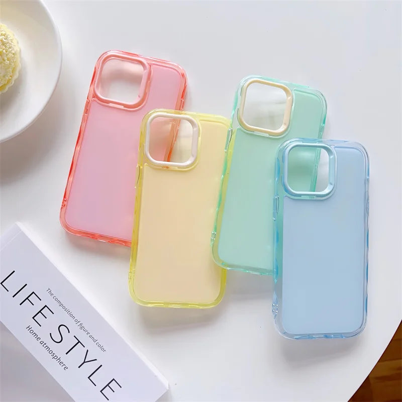 Candy Color Jelly Transparent Shockproof TPU Phone Case