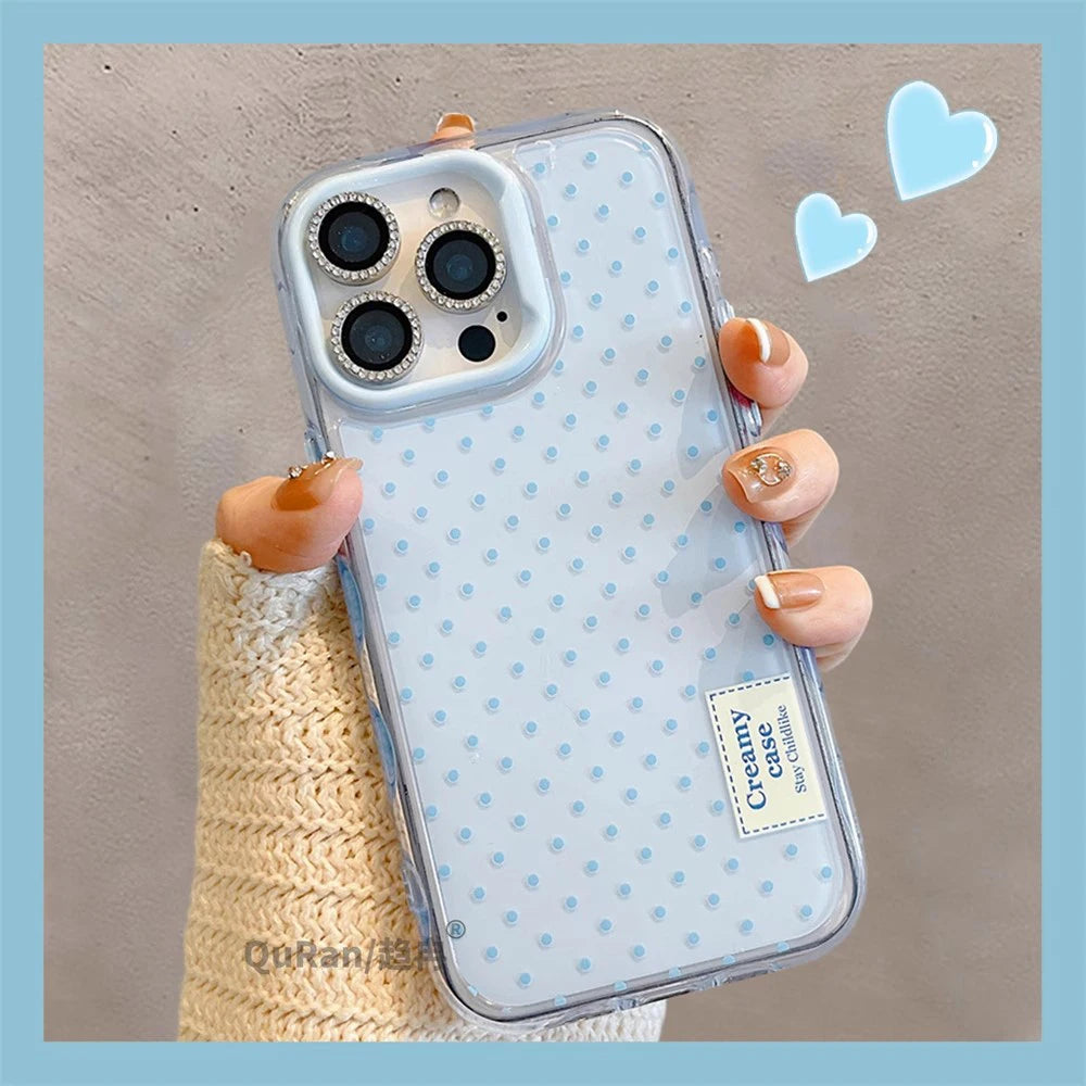 New Korean Cute Polka Dot Macron Color Phone Case
