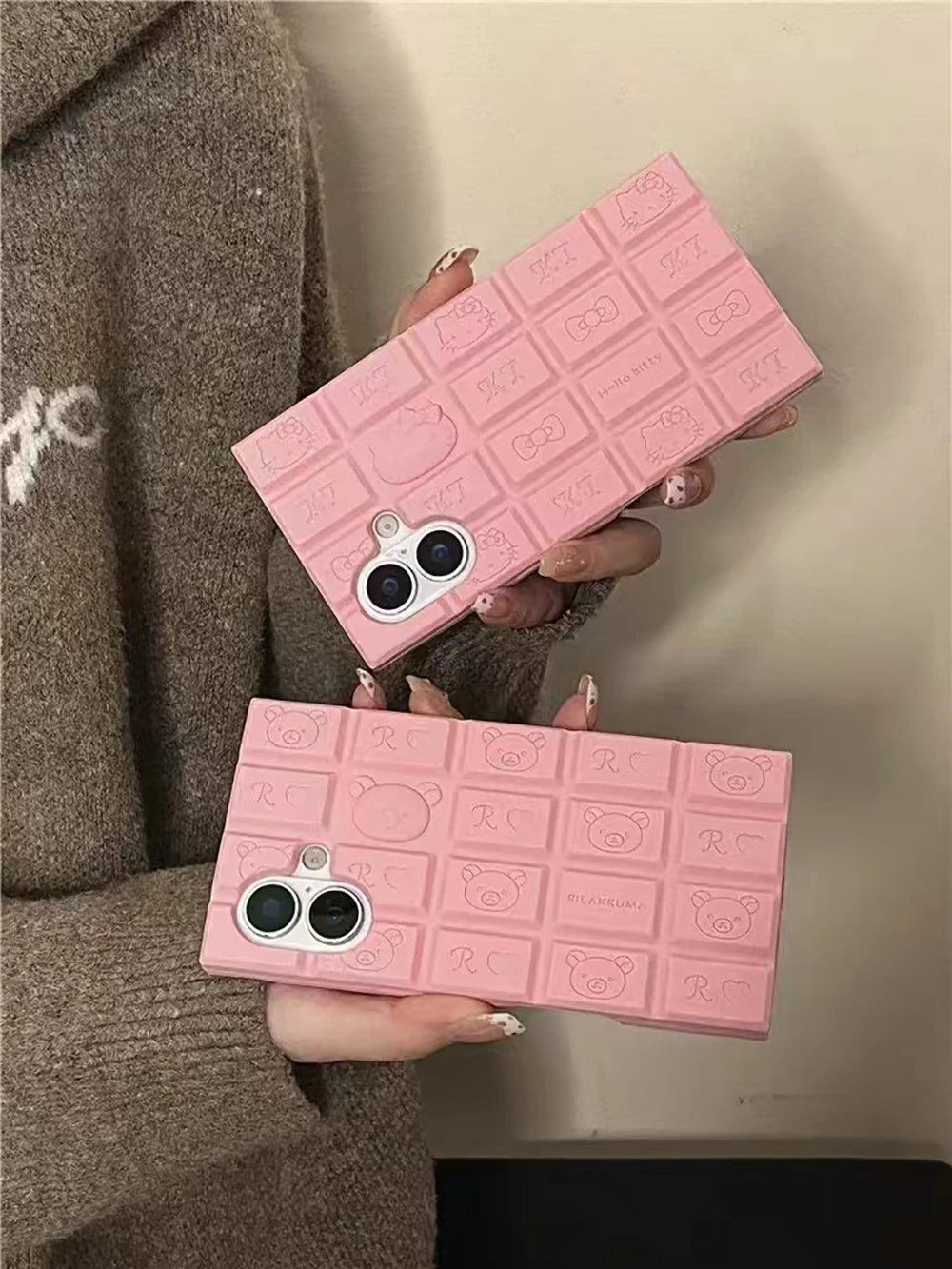 Cute Cartoon Hello Kitty Bear Chocolate Phone Cases