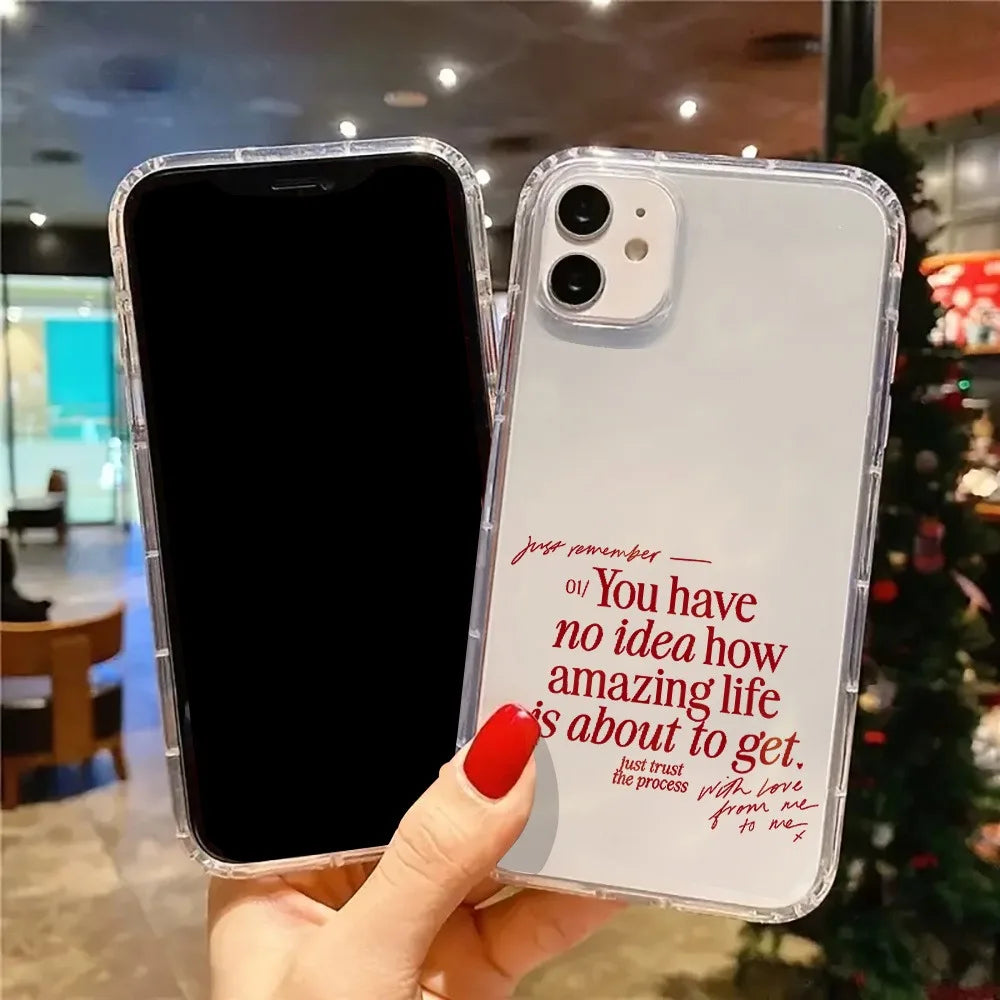 Red Valentines Quote Aesthetic Christian Clear Phone Case