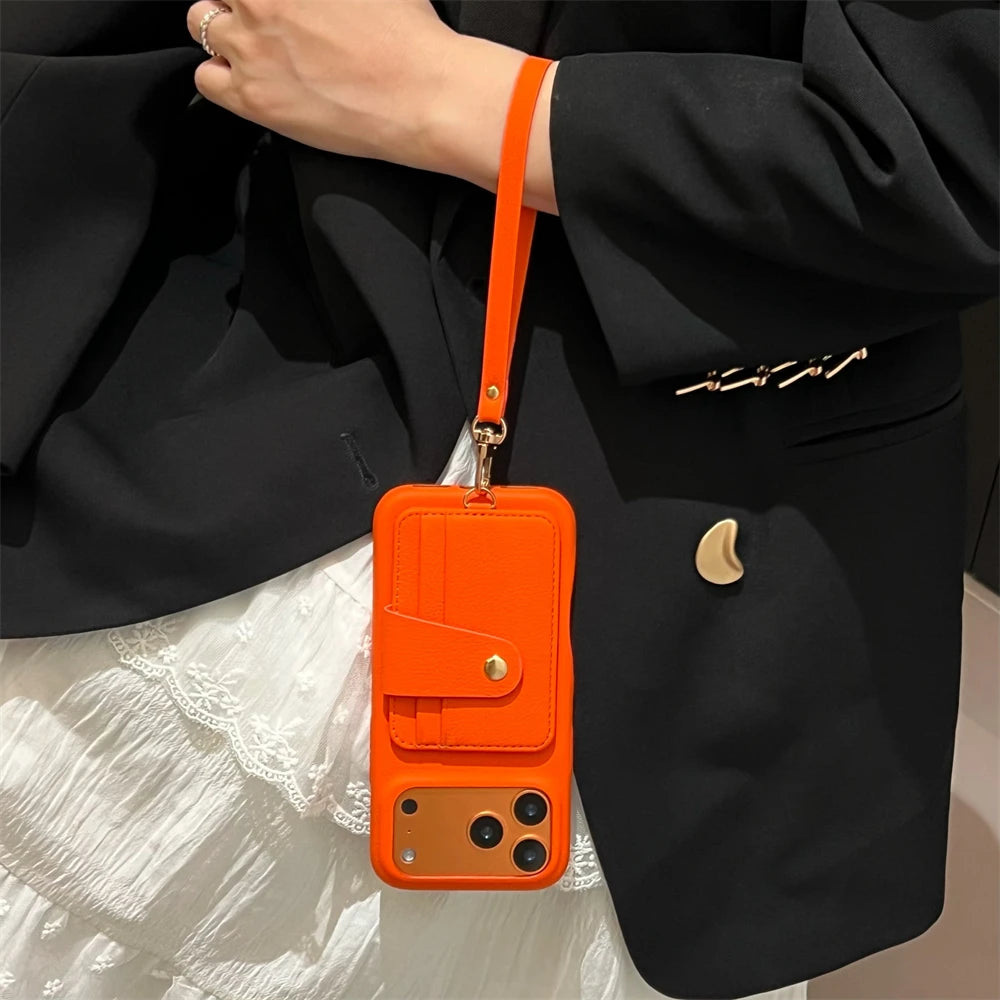 Retro Card Slot Pocket Wallet Card Bag Holder Phone Case