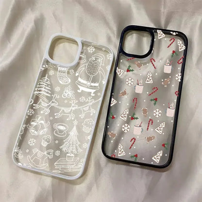 Cartoon Snowflake Christmas Tree Phone Case