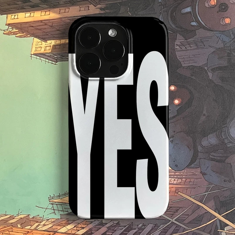 NO And YES Personalized Art Black And White Letters Phone Case