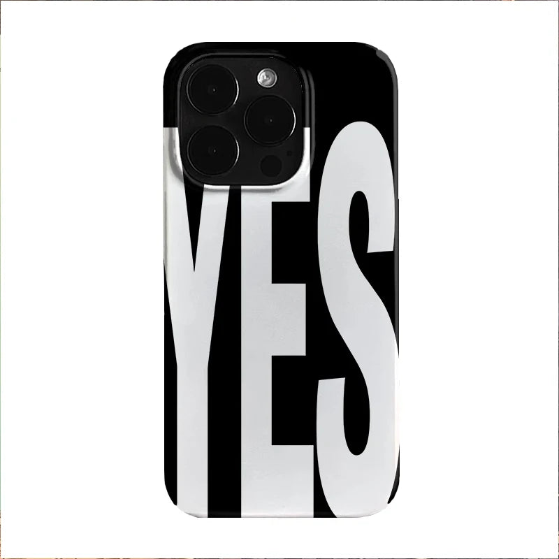 NO And YES Personalized Art Black And White Letters Phone Case