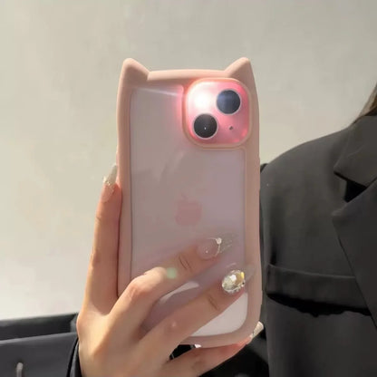 Cute Cat Ear Transparent Phone Case