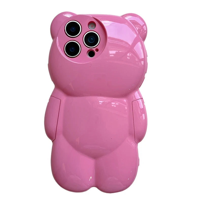Ins Cute Macron 3D Bear Shockproof Phone Case