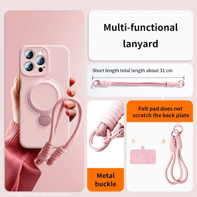 Liquid Silicone Bracket Magnetic Phone Case