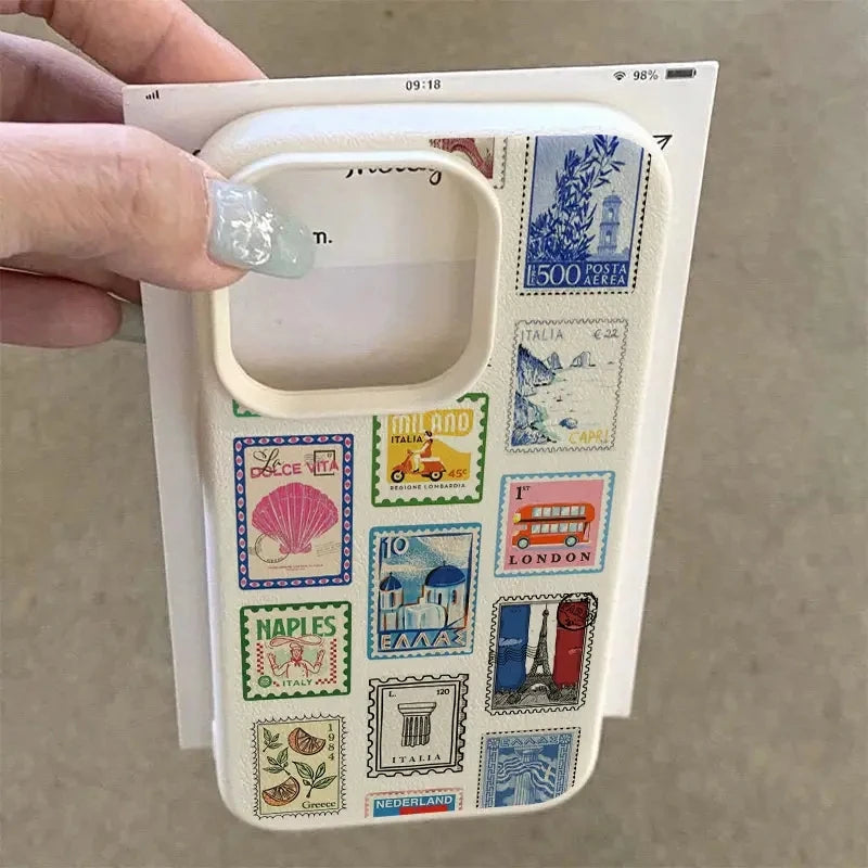 Vibrant Retro Stamp Lichee Design Phone Case