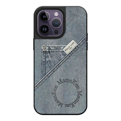 Fashion Imitation Denim Mirror Hard Phone Case