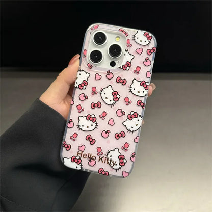 Flower Hello Kitty Full Screen KT Bow Love Phone Case