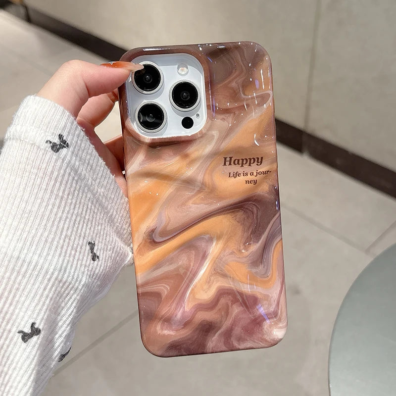 Fashion Oil Painting Marble Texture TPU Phone Case