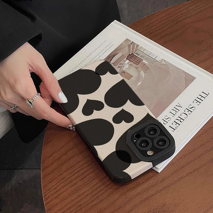 Fashion Black Love Heart Silicone Phone Case