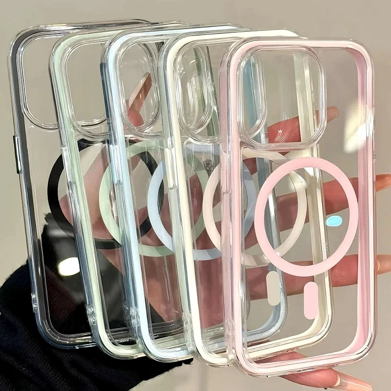 Luxury Transparent Frame Magsafe Phone Case