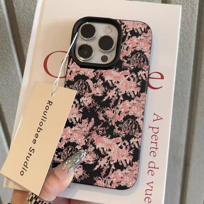 Pink Floral Lichee Pattern Silicone Phone Case