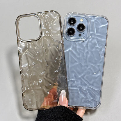 Fashion Advanced Transparent Tin Foil Wrinkle Couple Phone Case