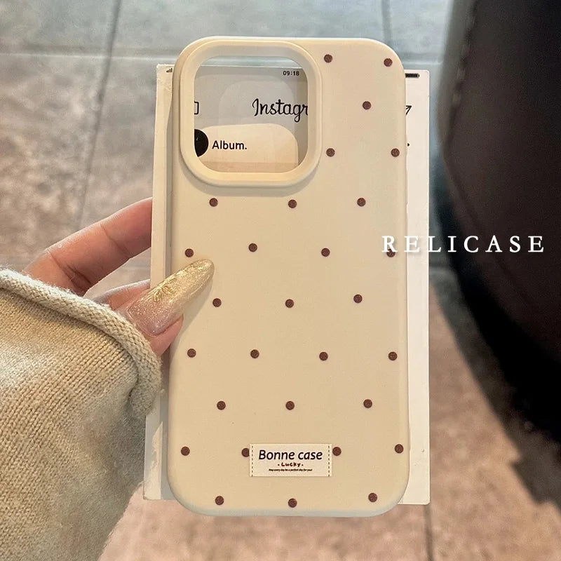 Luxury Soft Liquid Silicone Wave Point Phone Case