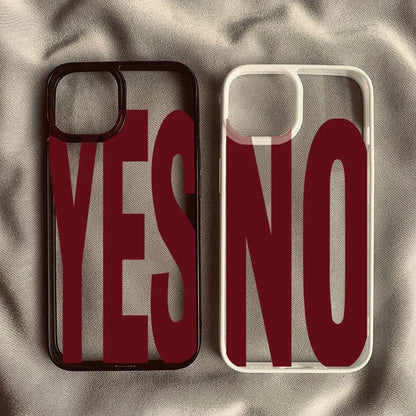 Wine Red Letter Yes No Couple Phone Case