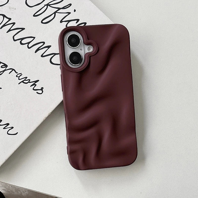 Stylish Wine Red Irregular Water Ripples 3D Phone Case