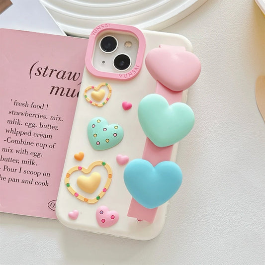 3D Cute Heart Cartoon Love Wristband Wrist Strap Phone Case