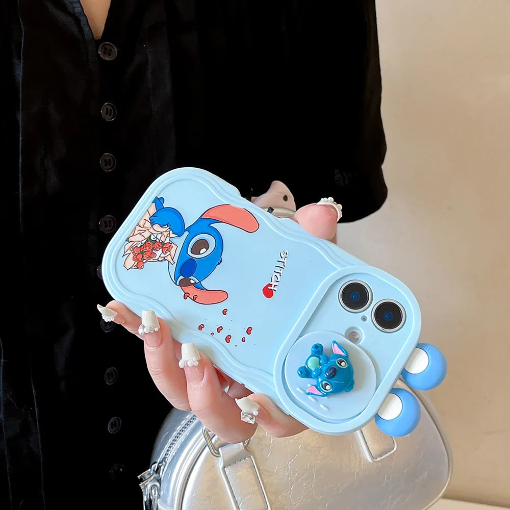 Minnie Mickey Angel Stitch Ears Sliding Camera Phone Case