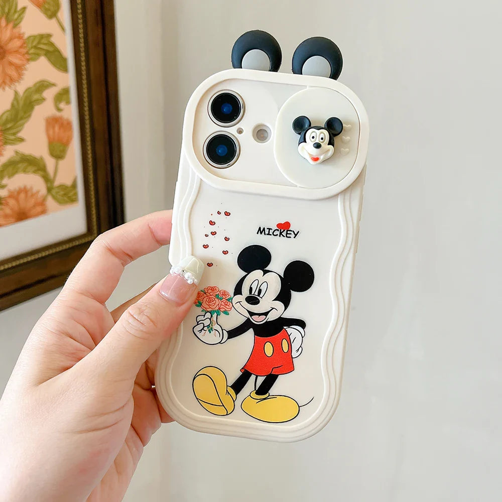 Minnie Mickey Angel Stitch Ears Sliding Camera Phone Case