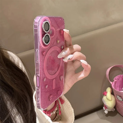 Glitter Love Heart Magsafe Case Phone