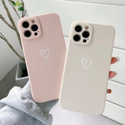Cute Love Heart Soft Bumper Phone Case