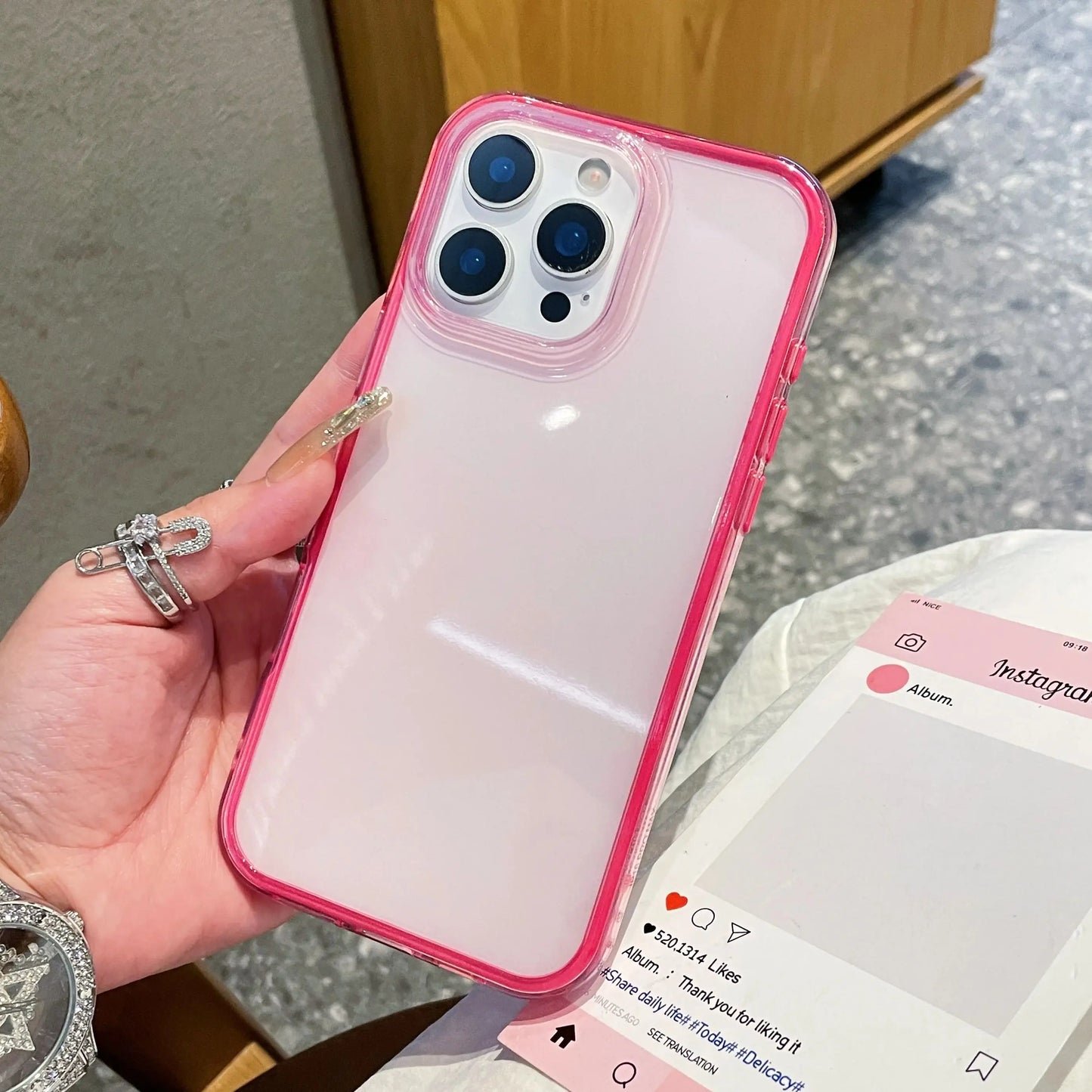 Fashion 2 IN 1 Jelly Candy Color Clear Phone Case