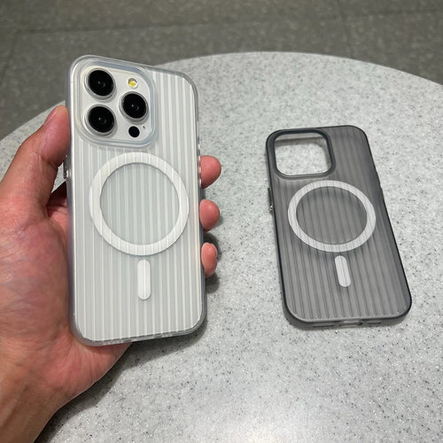 Magnetic Wireless Charge Corrugated Pattern Phone Case