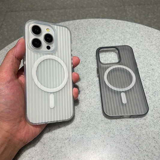 Magnetic Wireless Charge Corrugated Pattern Phone Case