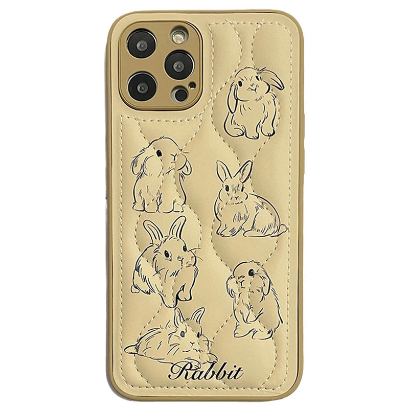 Lovely Rabbit Curve Shockproof Phone Case