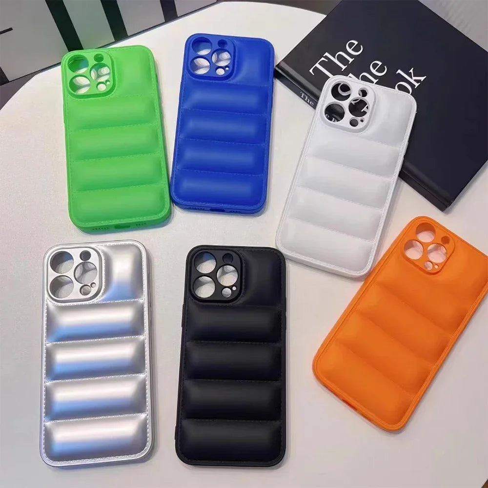 Colorful Down Jacket pattern silicon phone case