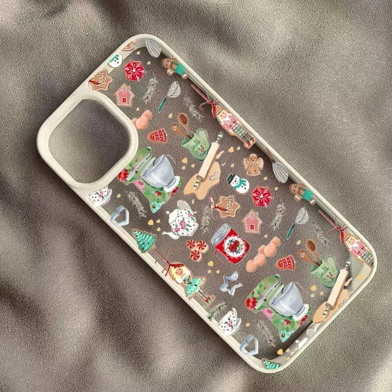 Cartoon Christmas Gift Theme Clear Phone Case