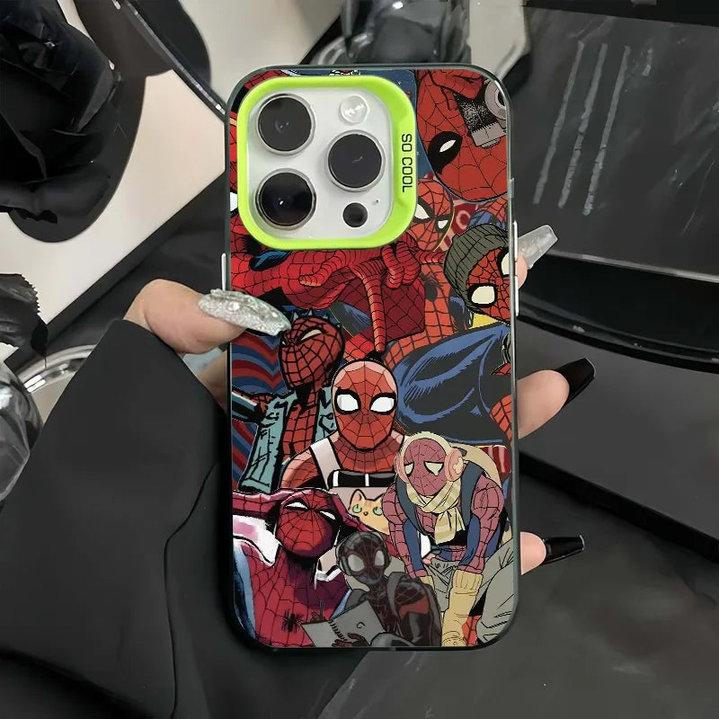 Marvel Spider-Man & Deadpool Cartoon iPhone Case