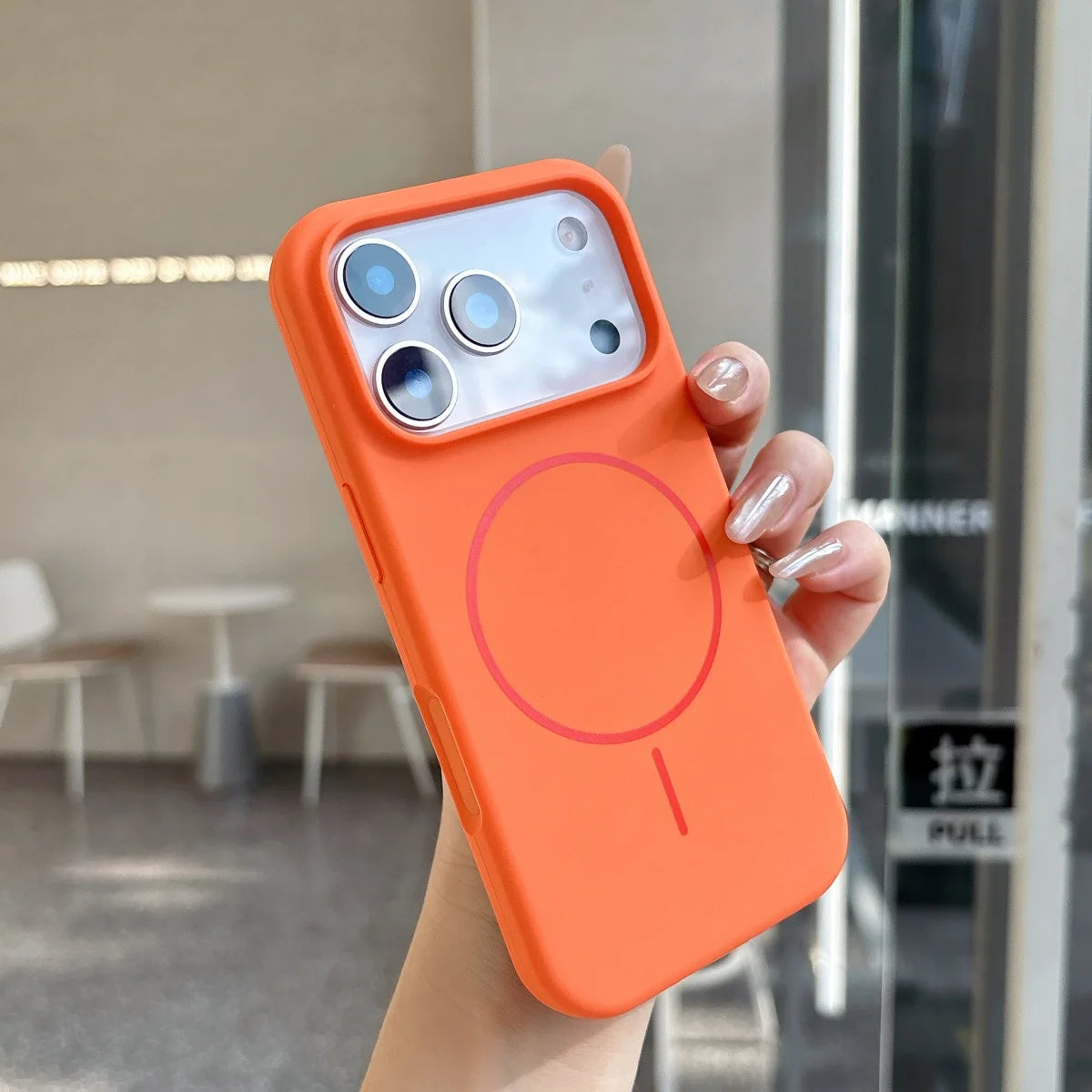 Official Orange Silicone Magnetic For Magsafe Phone Case