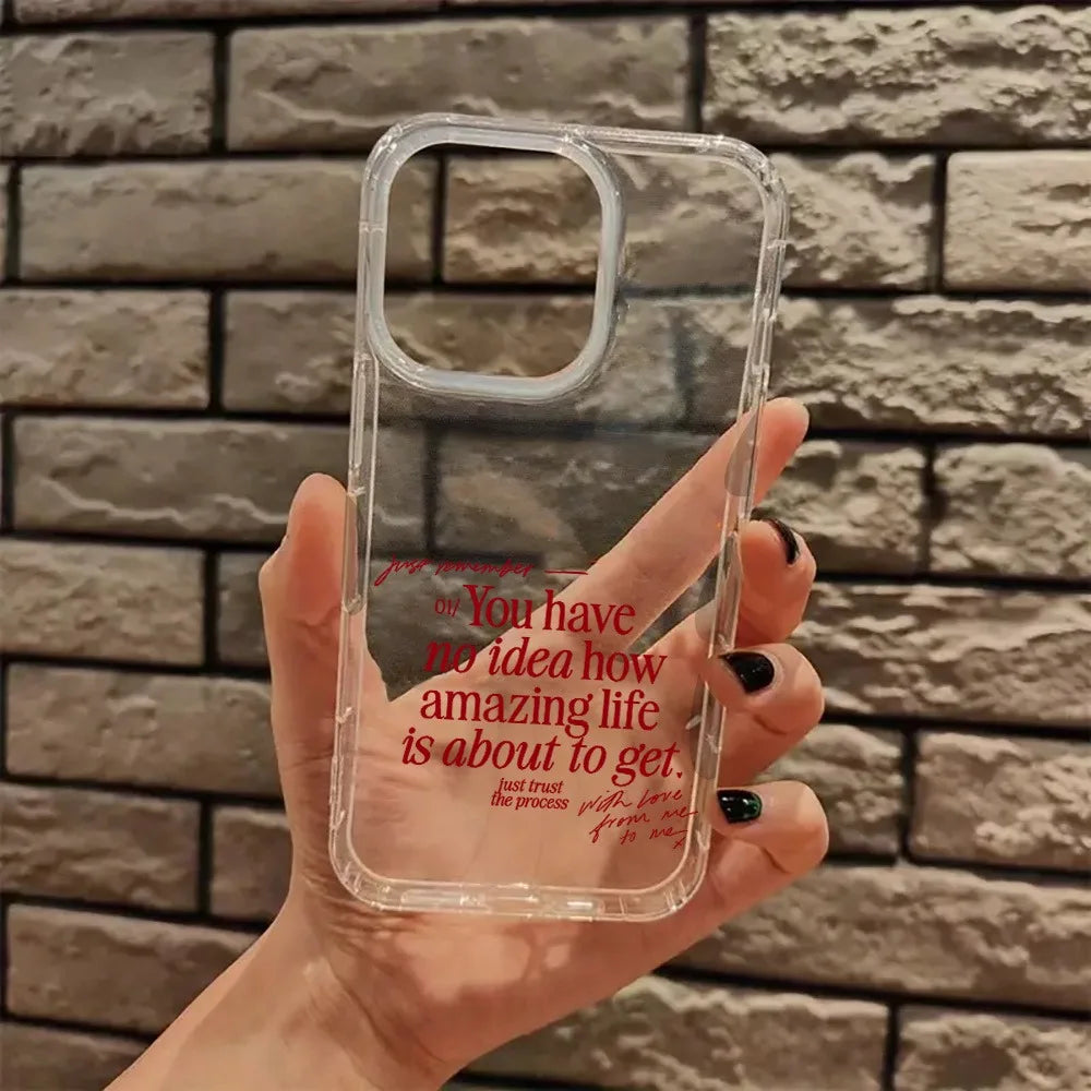 Red Valentines Quote Aesthetic Christian Clear Phone Case