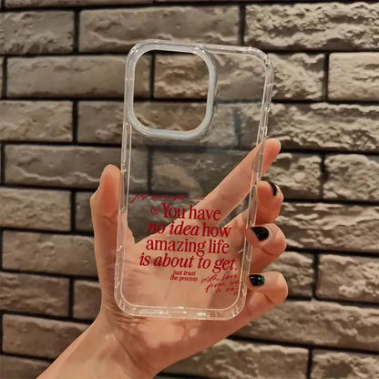 Red Valentines Quote Aesthetic Christian Clear Phone Case