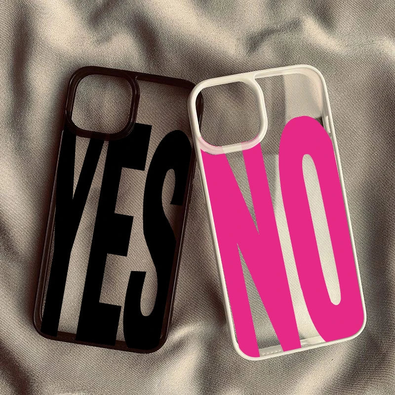 Wine Red Letter Yes No Couple Phone Case New