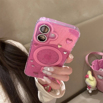 Glitter Love Heart Magsafe Case Phone