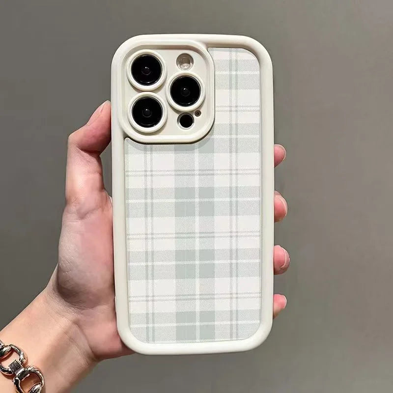 Retro Checkered Print Anti-fall Phone Case