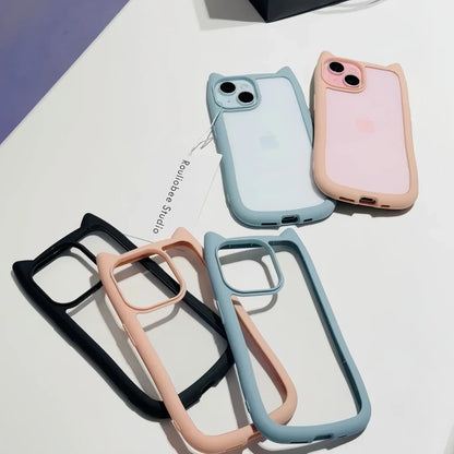 Cute Cat Ear Transparent Phone Case