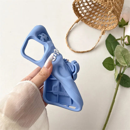 Cartoon Stitch Phone Case with Pop Holder for iPhone